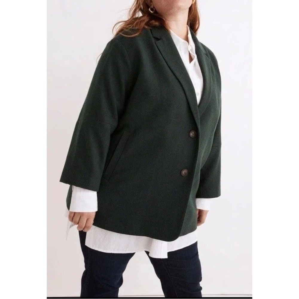 Madewell Jacket Women's 3X Green The Brushed Oversized Dorset Blazer NEW